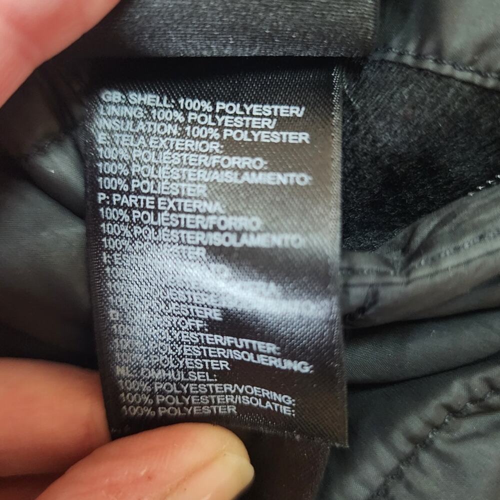 The North Face Jacket Girls Medium Black Reversible Fleece Puffer Mossbud Swirl - Picture 5 of 8